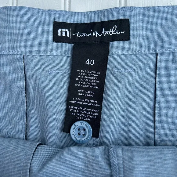 TRAVIS MATHEW mens size 40 golf shorts grey - blue - Picture 4 of 5